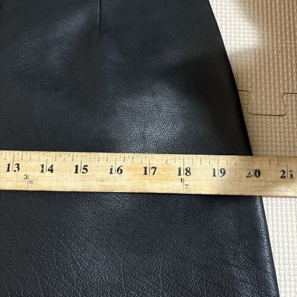 Free People Black Leather Lace Up Mini Skirt Size 8 Edgy Western Festival Rocker - Picture 7 of 9